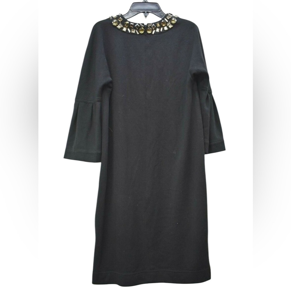 VINCE black knit wool dress jeweled neckline XS sophistication Jackie O look